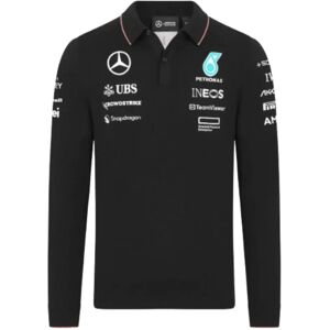 Puma 2024 Mercedes-AMG Knit Long Sleeve Polo Shirt (Black) - XXL Adults Male