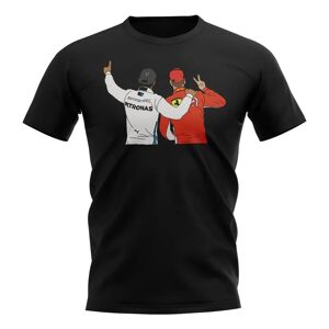 Race Crate Lewis Hamilton and Sebastian Vettel T-Shirt (Black) - XL (45-48