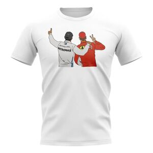Race Crate Lewis Hamilton and Sebastian Vettel T-Shirt (White) - Medium (38-40