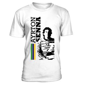 Race Crate Ayrton Senna Formula 1 Tribute T-Shirt (White) - LB (9-11 Years) Male