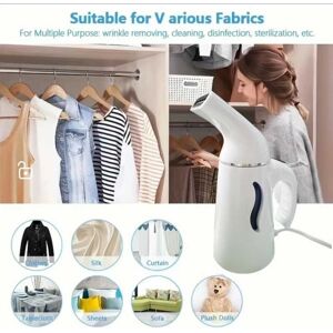 SHEIN 1pc Steamer for Clothes, Portable Garment Steamer Handheld Design, Strong Penetrating Steam, Removes Wrinkle, for Home, Office and Travel White EU Plug,US Plug