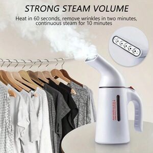 SHEIN 1pc 120ml Steamer For Clothes, Portable Travel Clothes Steamer, 700W Strong Penetrating Steam Iron, Fast Heat-Up In 40s, Circular Steam Vent For 30 Minutes Of Continuous Steaming, Home Use And Professional Laundry Cleaning. White EU Plug,UK Plug,US 