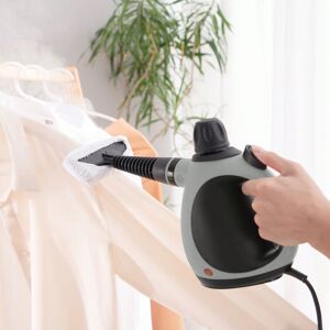 SHEIN HOMCOM Handheld Steam Cleaner For Chemical Free Cleaning, Portable Multi-Purpose Steamer With 9 Pieces Accessory For Kitchen, Bathroom, Window, Car Seat, Carpet, Sofa, 1050W, 350ML Tank, Grey Grey one-size