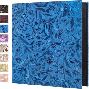SHEIN RECUTMS Photo Album 4x6 600 Photos PU Leather Cover Large Wedding Photo Books Black Pages Horizontal And Vertical Family Album Gift Memory Book (Blue S-Leaf) Royal Blue