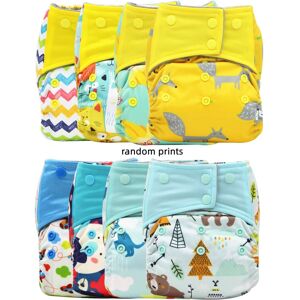 SHEIN 5pcs/set Random Printed Cloth Diaper Covers For Baby Girls Multicolor one-size