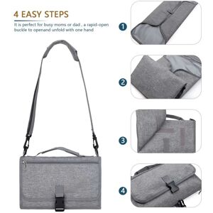 SHEIN Portable Waterproof Diaper Changing Pad, Waterproof Diaper Bag Grey one-size