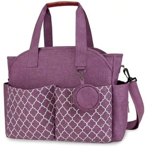 SHEIN Diaper Nappy Bag With Shoulder Strap & Handle, Including Pacifier Bag Purple one-size