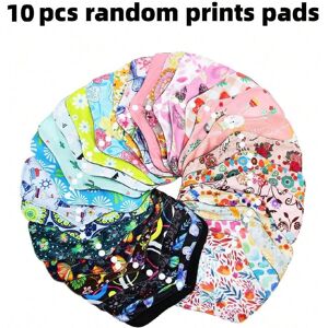 SHEIN 10 pcs random prints cloth menstrual pads reusable sanitary pads Multicolor M