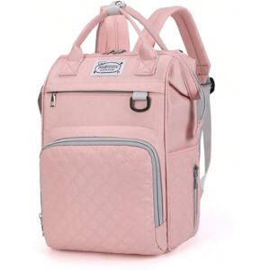 SHEIN 1pc Pink Diaper Bag Backpack Large Capacity Mommy Bag Fashionable Portable Traveling Maternity Bag That Can Be Hung On A Stroller Pink one-size