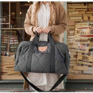 SHEIN 1pc Fashionable Black Mommy Bag With Large Capacity, Suitable For Daily Use, Traveling, And Infant Diaper Storage In Autumn And Winter Black 48*24*28cm