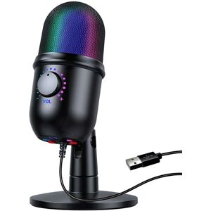 SHEIN K song game conference live broadcast noise reduction desktop computer microphone USB socket Black one-size