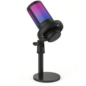 SHEIN USB plug RGB esports game condenser microphone Black one-size