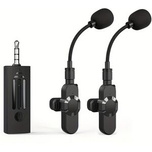 SHEIN One Set Professional Wireless Clip-on Lapel Microphone, 3.5mm Jack 2-in-1 Extension Rod, Mini Microphone, Rechargeable, Suitable For Computer, Camera, Notebook, Mobile Phone, Speaker, Teaching, Conference, Tour Guide, Real-time Streaming Video Recor