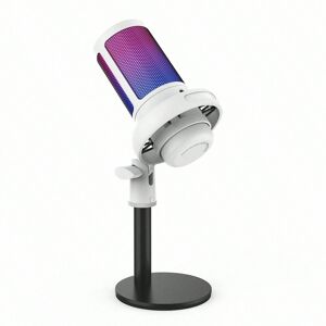 SHEIN USB Plug RGB Esports Game Condenser Microphone White one-size