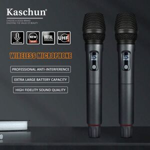 SHEIN Kaschun K1 Professional Dual Wireless Microphone With Portable Receiver, Suitable For Ktv, Home Karaoke, Stage Performance Grey