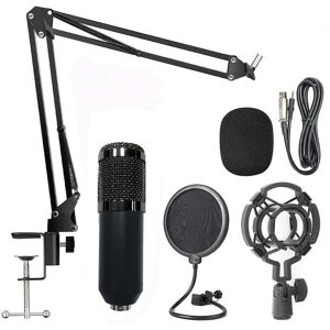 SHEIN Live Broadcast Radio Condenser Microphone And Stand Set Black