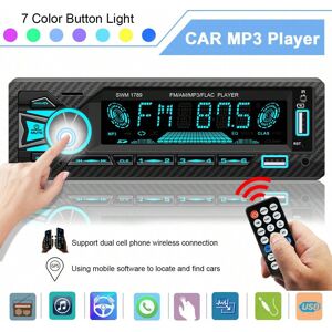 SHEIN Car Radio, Universal Single Din Car Stereo Receiver With Aux-in, Tf Card Slot, Usb Port For Phone Charging, Hands-free Calling, Mp3 Player, Fm/am Auto Radio Audio With Digital Signal Processing, Gps Location Tracker, Short Circuit Protection, Record