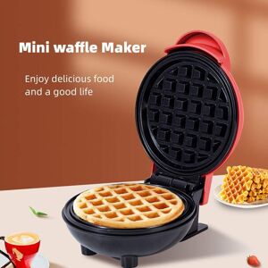 SHEIN 1 Unit Plug-in Red Round Waffle Maker, 350w, 4 Inches, Mini Breakfast Waffle Maker red round EU Plug,UK Plug,US Plug