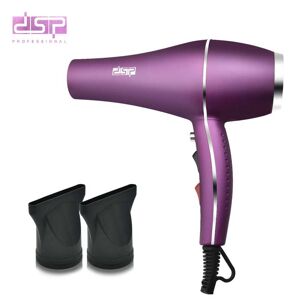SHEIN DSP Lonic Hair Dryer 1250W High Power Fast Drying 2 Heat and Speed Settings Comfortable Grip 360 Degree Rotatable Wire and Removable Filter with 2 Concentrator for Home Use Hairstylists Students Quick Drying Purple Purple EU Plug