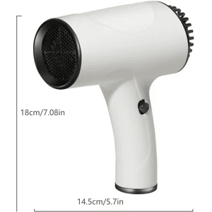 SHEIN 1PC2023 new rechargeable hair dryer, portable for household use, no need to plug in, dormitory student negative ion hair protection, fast drying hair dryer, only for US regulations White