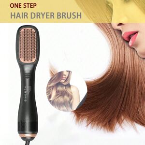 SHEIN 1pc Hair Dryer Comb Heat Comb Portable Hot Air Comb Electric Blow Dryer Brush Black EU Plug,UK Plug,US Plug