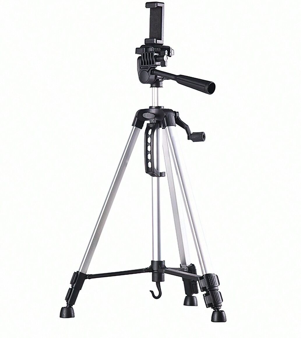 SHEIN Aluminum Alloy Metal Folding Stand Camera Mobile Phone Photography Tripod Black one-size