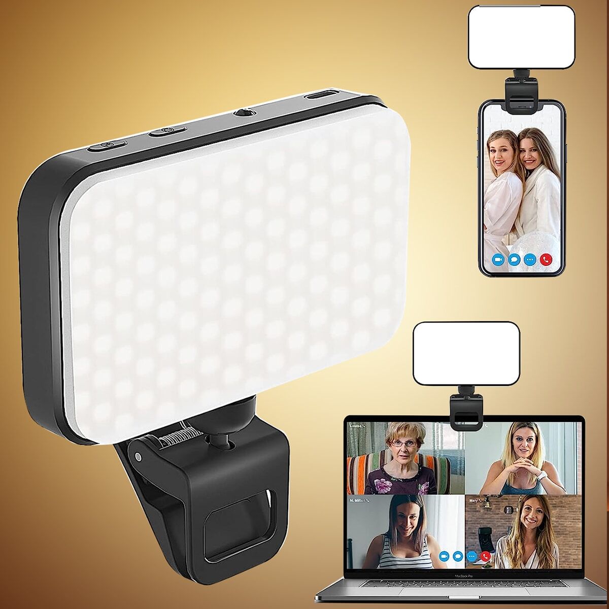 SHEIN Selfie Light for Phone, Laptop, Tablets Camera Photography Video, Rechargeable Clip on Ring Light Portable Selfie Fill Light LED light with Phone 14 13 12 11 Pro Xs Xs Max Xr X 8, Galaxy S22, S22 Ultra, S21 Ultra, S21, S20, S10, S9, S8, A72, A71, A5