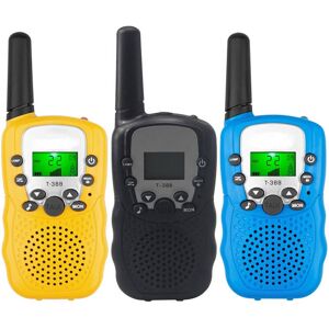 SHEIN Yellow+black+blue T388 Wireless Communication Toy Walkie Talkie Abs Handheld Portable 22-channel Radio yellow+black+blue one-size