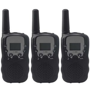 SHEIN Set Of 3 Black T388 Toy Walkie Talkies, Abs Handheld Portable 22-channel Radio With Wireless Communication Black one-size
