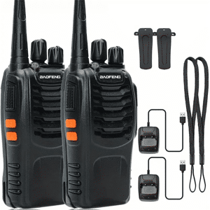 SHEIN Stay Connected Anywhere With BAOFENG 2pcs Classic 888S Two-Way Radios Walkie Talkie - BF-888S UHF Radio For Thanksgiving And Christmas Gifts Black one-size