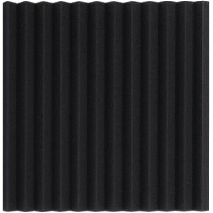 SHEIN 24Pack 12x12x1 Inch Studio Acoustic Foam High-Density Flame Retardant Sound Proofing Protective Sponge 12 Groove Triangular Groove Sound Absorption Panel Fire Resistant Acoustic Treatment Foam Black Black one-size