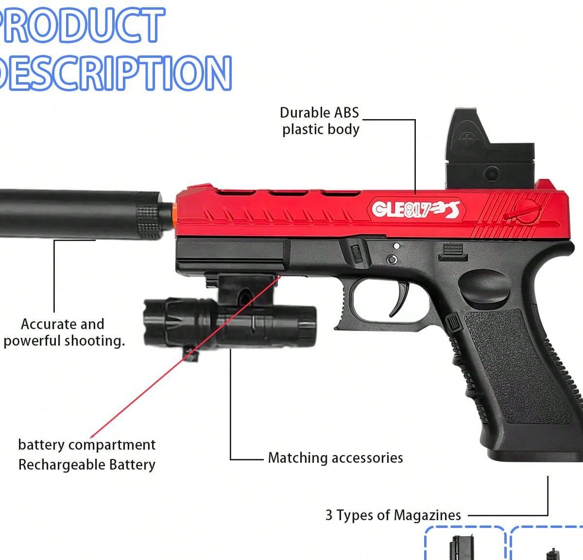 SHEIN Electric Toy Gun Toy Gun Outdoor Games CS Multicolor one-size