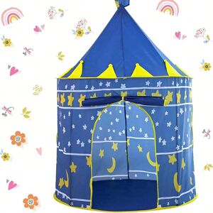 SHEIN Play Tent for Boys, Storage Carrying Bag, Pop Up Play Tent House for Kids Toddlers, Indoor and Outdoor Use, Foldable, Portable, Blue Blue one-size