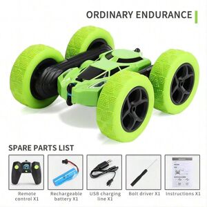 SHEIN 1pc 1:16 High-Speed Remote Control Transforming Stunt All-Terrain Racing Car, 2.4ghz Anti-Interference Long-Distance Safe Durable Remote Control High-Speed Double-Sided 360-Degree Rotation Rechargeable With Lights And Music Kids Toys Racing Model Su