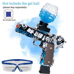 SHEIN Electric Gel Ball Blaster, Rechargeable Automatic Splatter Ball Blaster, Great For Outdoor Activities - Shooting Team Game Blue one-size