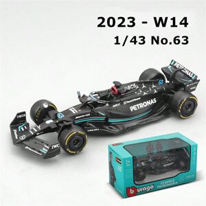 SHEIN 1 PC Burago 1:43 2023 Mercedes-AMG Team W14 #63 Alloy Car Die Cast Model ,Toy Collectible,Collection Gifts W14 No.63 One Size