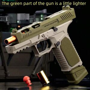 SHEIN 1pc Creative Toy Gun, Mechanical Rapid Fire Soft Bullet Gun With Shell Ejection And Blowback, Educational Festival Gift, Green Army Green one-size