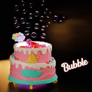 SHEIN Bubble Machine Cake Model Bubbles(Not Including Battery) With 2 Bubble Liquid Large Bubble & Music & Light, Ideal For Traveling And Playing, Gathering With Friends Multicolor Bubble Cake(2 Bottles Bubble Liquids)