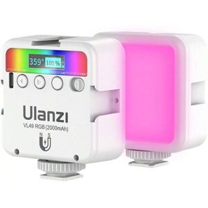 SHEIN Ulanzi VL49 Mini RGB LED Video Light 2700K-9000K On Camera Fill Light Photography Lighting Pocket Live Vlog Light Lamp White White