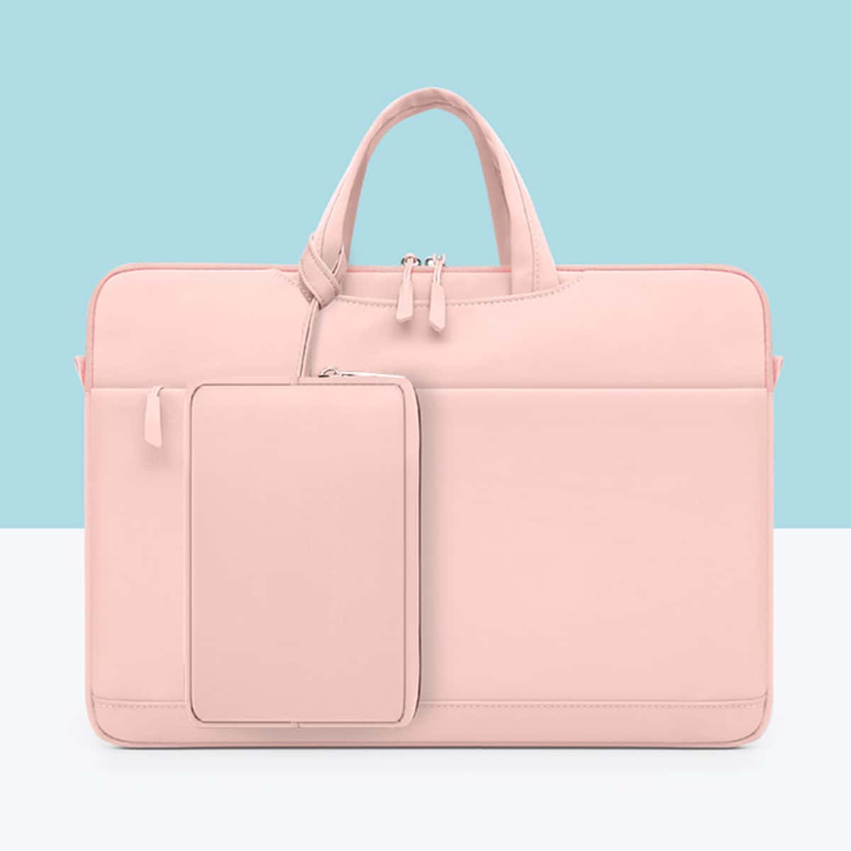 SHEIN 1pc Minimalist Laptop Bag With Accessory Pouch Pink 13 to 13.9 Inches,14 to 14.9 Inches,15 to 15.9 Inches