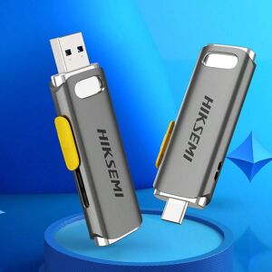 SHEIN HIKSEMI- 1 Pack 256G USB 3.2 Flash Drive With Type-C Dual Ports,Waterproof And Shockproof Thumb Drive USB Memory Stick With Read Speed 560MB/S For PC/Computer/Laptop/Data Storage Grey 256GB
