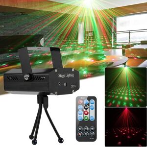 SHEIN Party Lights, Disco DJ Lights, Rave Stage Lights Projector Effect Sound Control Flashing Strobe Lights with Remote Control and USB Power Cord for Party Home Show Bar Club Birthday KTV DJ Bar Karaoke Christmas Holiday Black one-size