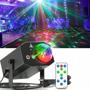 SHEIN Party Lights Disco Ball Lights Dj Disco Lights LED Stage Strobe Lights Projector, Voice Control Remote Party Lights with 9.8ft USB Power Cord for Club Bar Holiday Christmas Dance Gift Birthday Wedding Home Decoration Black one-size