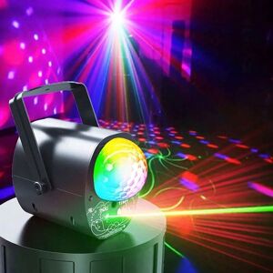 SHEIN DJ Disco Lights LED Stage Lights Strobe Lights Sound Activation WithRemote Control Home Reunion Party Holiday Club Bar ChristmasBirthday Wedding Home Decoration Black one-size