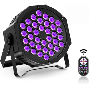 SHEIN ZonQoonz UV Black Lights, 36 LED Par Light DMX512 With Remote Control Stage Light Spotlight For Halloween Party DJ Disco Wedding Christmas Stage Lighting Shows 1 PC