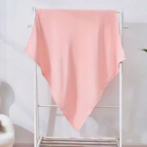 SHEIN 1pc Baby Solid Breathable Soft Fabric Swaddling Blanket Pink one-size