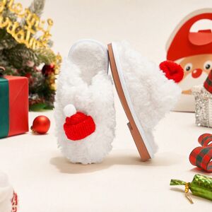 SHEIN Fashionable & Fun Christmas Comfortable Flat Toe Baby Slippers White CN20,CN21,CN22,CN23,CN24,CN25,CN26