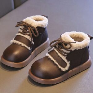 SHEIN Baby Boots, Fashionable And Comfortable With Magic Tape Closure Brown EUR23,EUR24,EUR25,EUR26,EUR27,EUR28,EUR29,EUR30