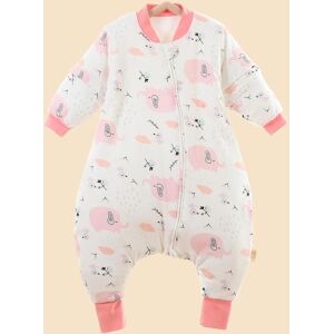 SHEIN 1pc Baby Happy Pink Elephant Split Leg Sleeping Bag 1.0tog Summer Sleeping Bag With Detachable Sleeves Baby Pink 70,80,90,100