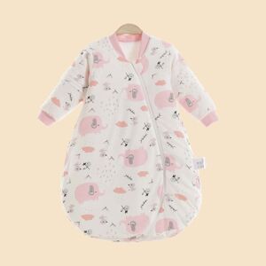 SHEIN 1pc Baby Happy Pink Elephant U-shaped Sleeping Bag, Spring & Autumn, Removable Sleeves Baby Pink 70,80,90,100